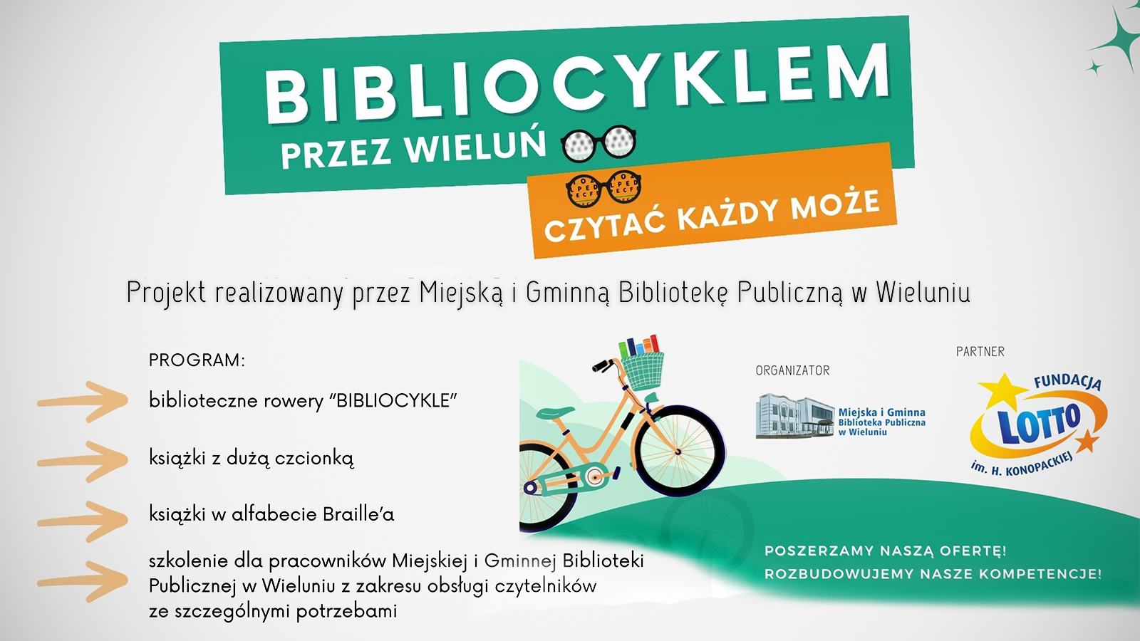 Nowy program biblioteki BIBLIOCYKLEM przez Wieluń czytać każdy może