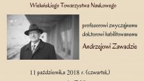 Nadanie godności Członka Honorowego Wieluńskiego Towarzystwa Naukowego  profesorowi zwyczajnemu doktorowi habilitowanemu Andrzejowi Zawadzie