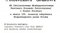 Koncert Galowy XX Jubileuszowego Międzypowiatowego Festiwalu Piosenki Patriotycznej i Pieśni Polskiej