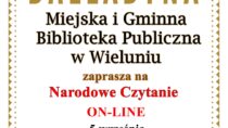 IX wieluńska edycja ogólnopolskiej akcji Narodowe Czytanie – on-line