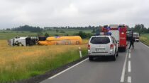 Wypadek cysterny na DK 45 w miejscowości Morzykobyła