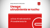 Utrudnienia w ruchu na ul. Krakowskie Przedmieście w Wieluniu