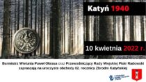 Zaproszenie na obchody 82. rocznicy Zbrodni Katyńskiej