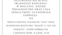 Przedstawienie pt. „Inni” i widowisko – „Miłość ci nic nie wybaczy”