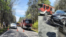 Zderzenie opla z audi w Dębcu. Utrudnienia w ruchu
